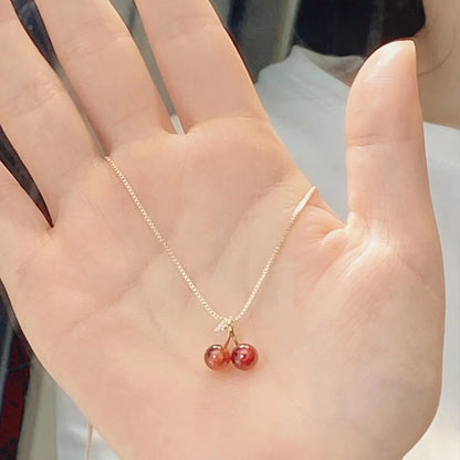 Red Cherry Garnet Necklace
