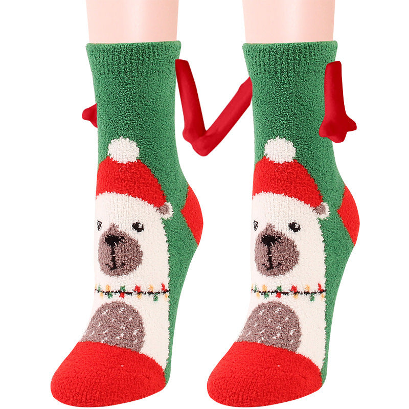 magnetic hand Christmas socks