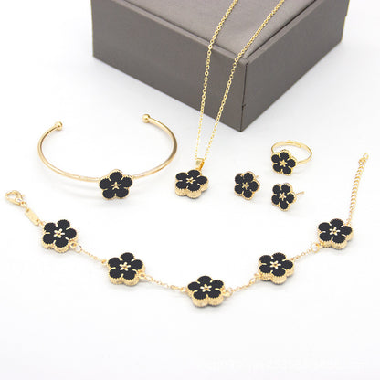 Plum Five-piece Double-sided Necklace Set