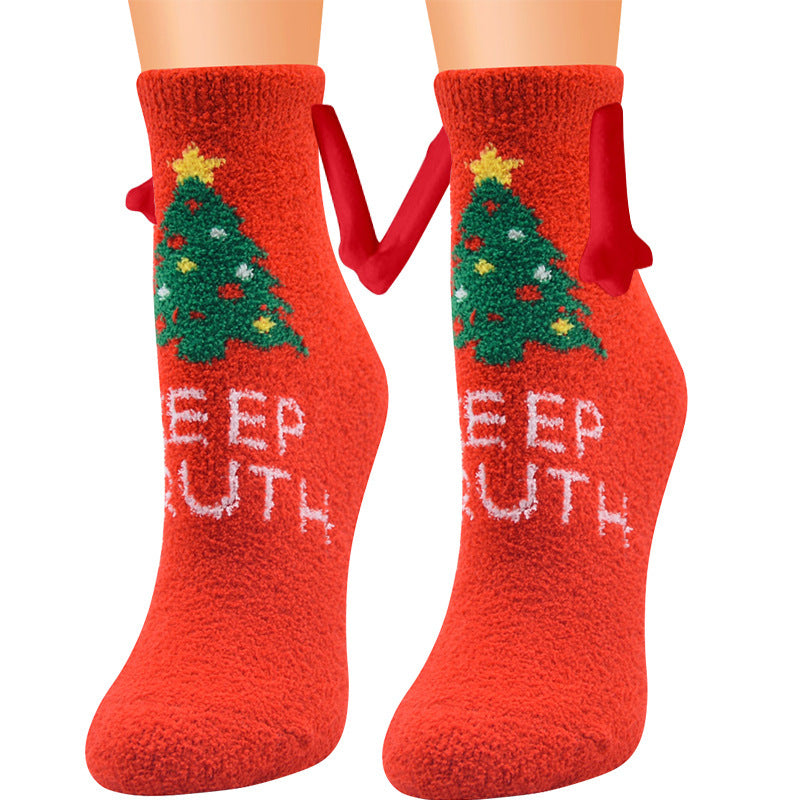 magnetic hand Christmas socks