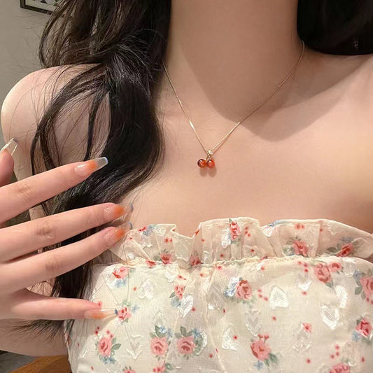 Red Cherry Garnet Necklace
