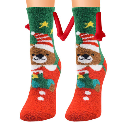 magnetic hand Christmas socks