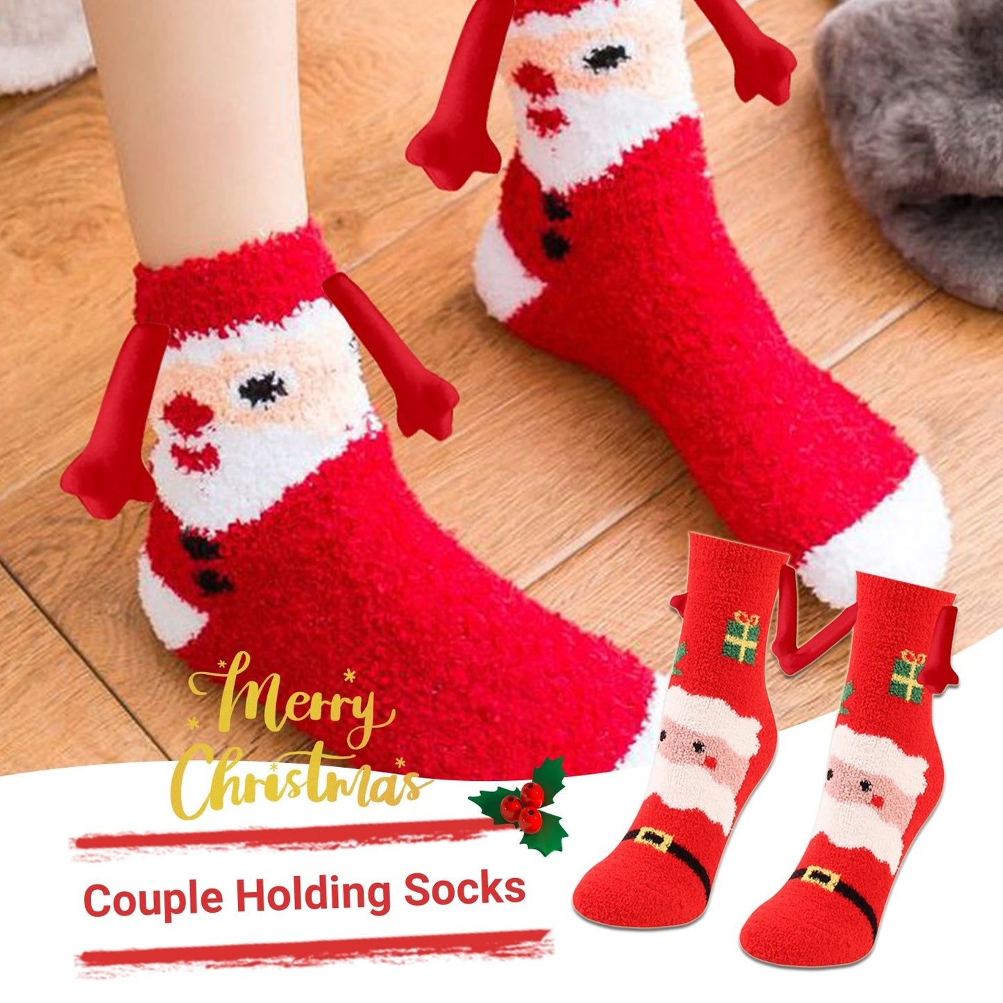 magnetic hand Christmas socks